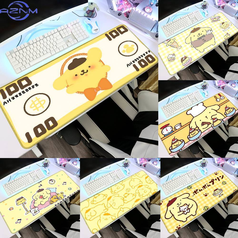 Gaming Accessories For Table - かわいいP-ポムポムプリンマウスパッド、ゴム製厚手オーバーロックゲーミングテーブルマット、オフィスコンピューターキーボードパッド、PCマウスパッド
