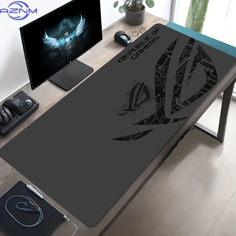 Gaming Accessories Pc Setup - 大型ゲーミングマウスパッド 1枚 ROG回路基板デザイン 滑り止めゴムベース オフィス・ゲーミングセットアップ用拡張デスクマット PCアクセサリー