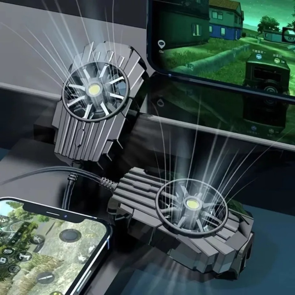 Gaming Accessories For Phone - ポータブルバッククリップ冷却ミニ空冷式携帯電話ラジエーター iPhone 15 iOS Android ゲームアクセサリー
