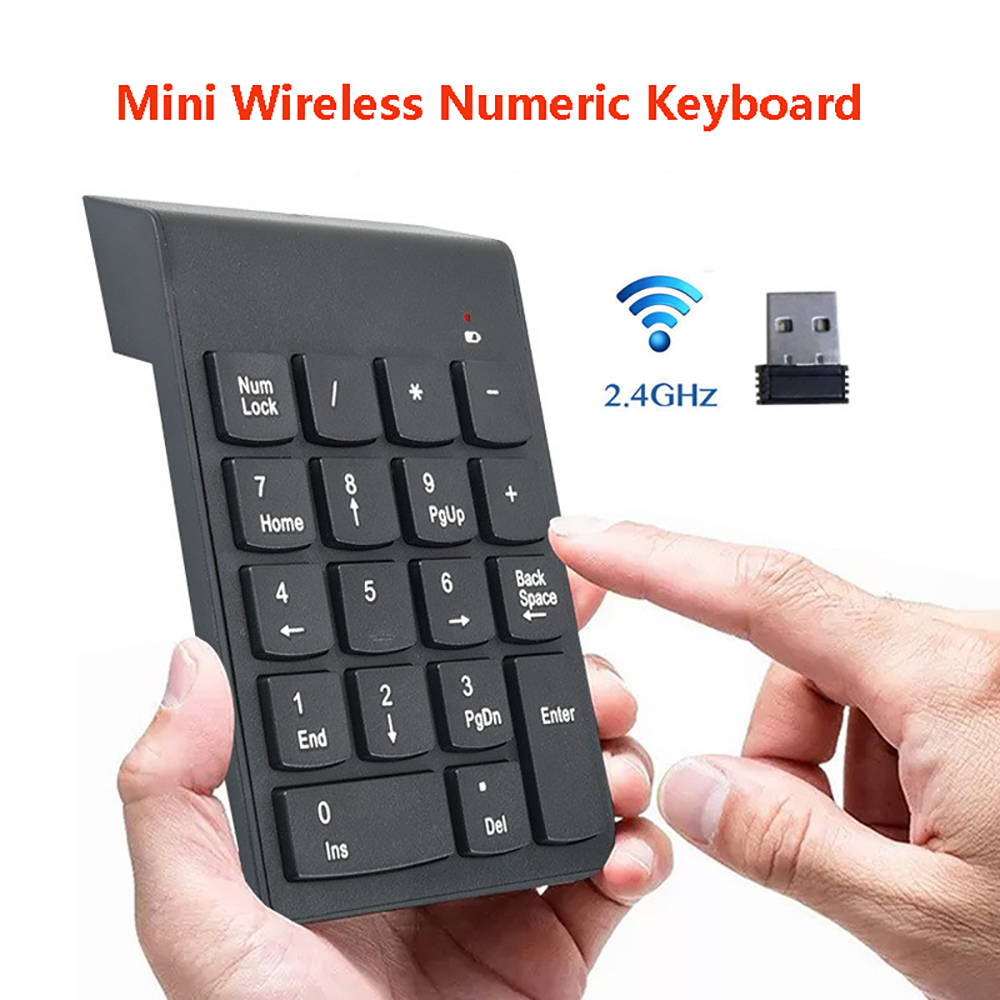 Keyboard Numpad Separate - ミニワイヤレス数値キーボード 2.4GHz テンキー 18キー デジタルテンキー 会計士、窓口担当者、ラップトップ、ノートブック、タブレット用