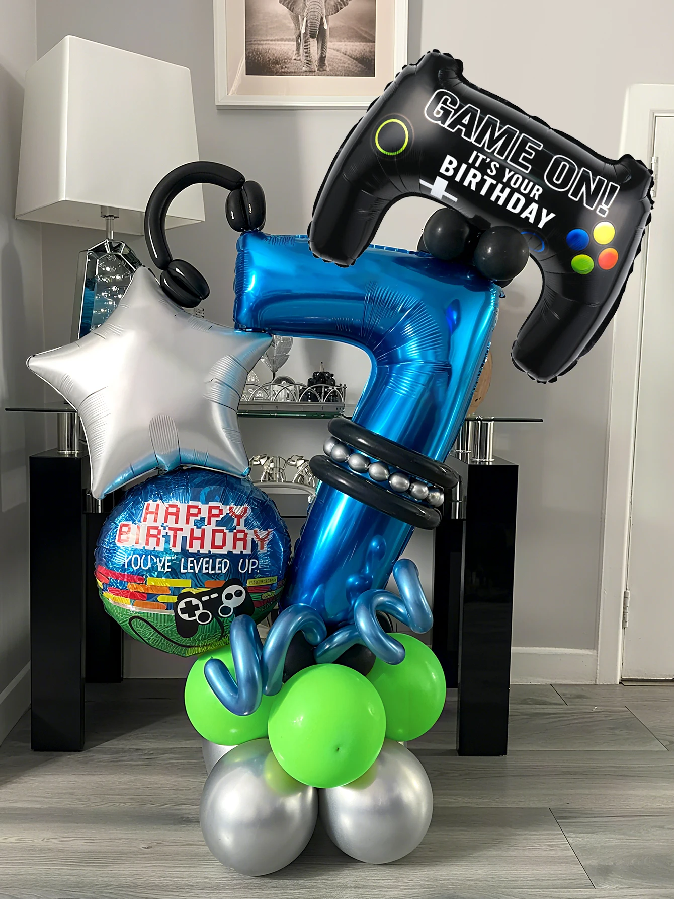 Gaming Accessories Boys - 32個入りゲームテーマ誕生日ナンバーバルーンキット、ゲーマーバルーン、ゲームオンパーティー、男の子の誕生日祝いデコレーション