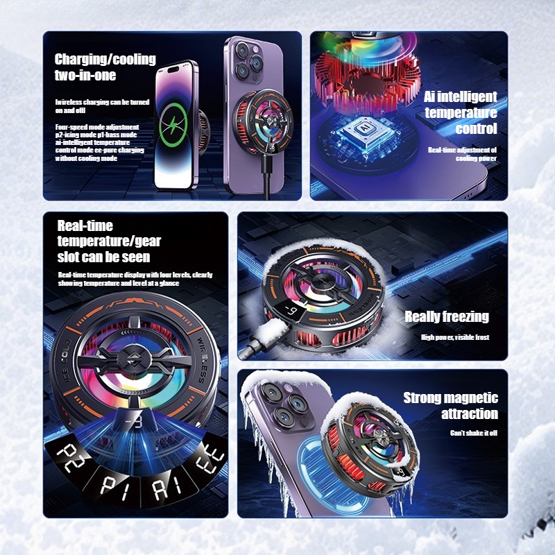 K28 磁気半導体電話クーラー ワイヤレス高速充電器冷却ラジ - Gaming Accessories For Phone のレビューと価格