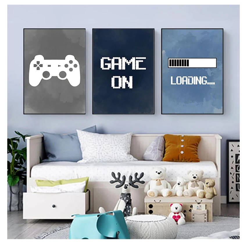 保育園の男の子の壁飾り、ゲームパーティーポスタープリント、子 - Gaming Accessories Boys のレビューと価格