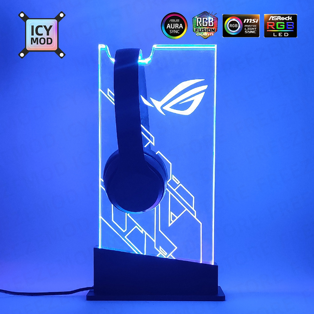透明ゲーマーヘッドセットホルダー,PC mod,rgb/3ピ - Headset Stand Rgb のレビューと価格