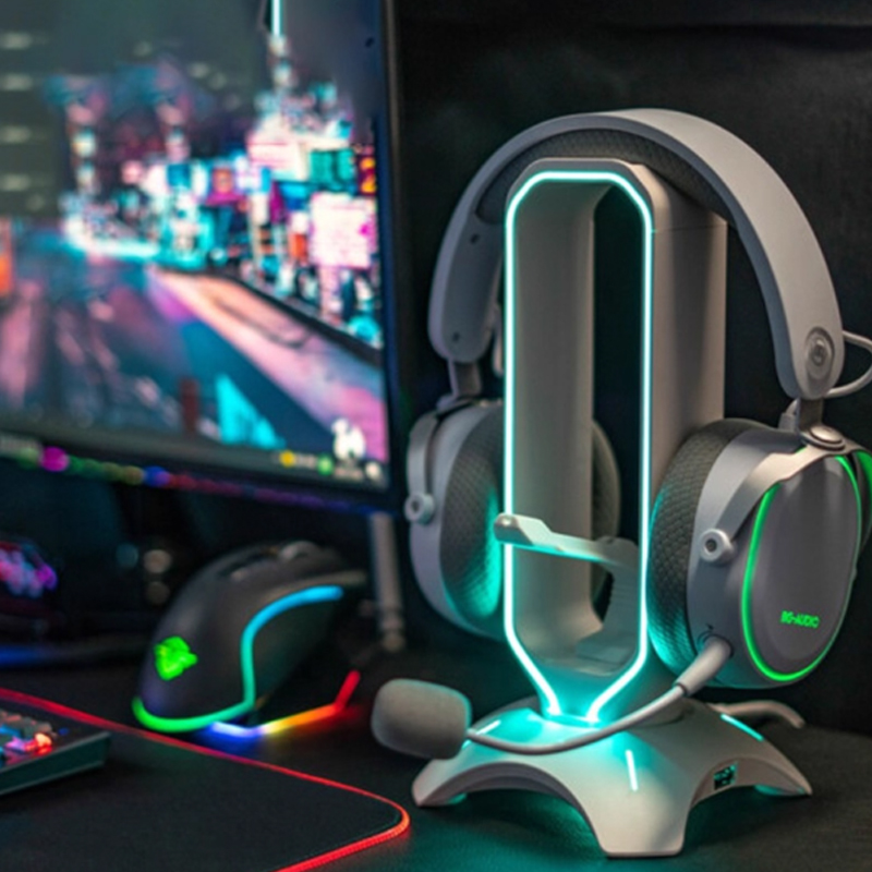 RGBヘッドセットスタンド、マウスバンジーコードホルダー付き - Headset Stand Rgb のレビューと価格