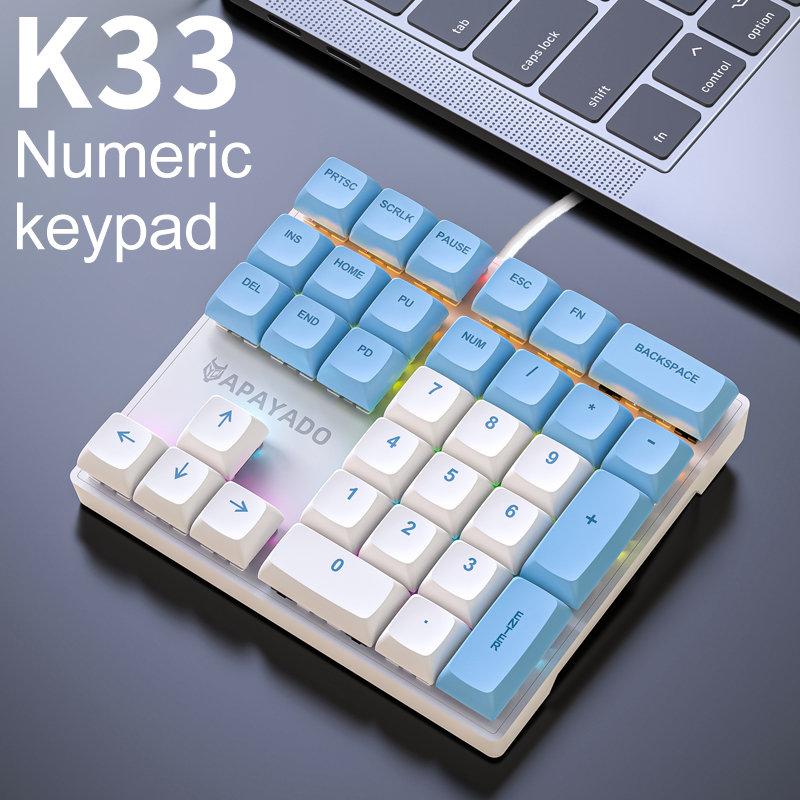 K33 コンパクトメカニカルテンキー、USB有線数値キーパッ - Keyboard Numpad Separate のレビューと価格