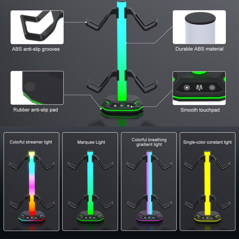 RGB ゲームコントローラーヘッドフォンスタンドデスクゲーミ - Headset Stand Rgb のレビューと価格